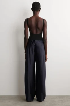 SATIN WIDE-LEG PANTS