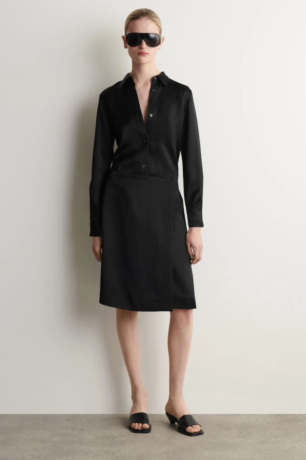 SATIN WRAP SKIRT