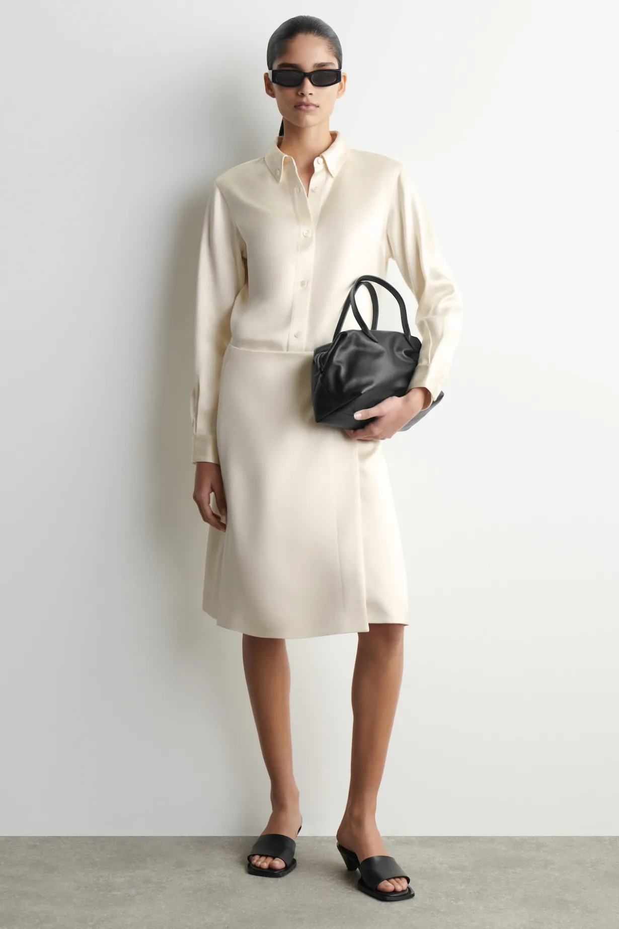 SATIN WRAP SKIRT