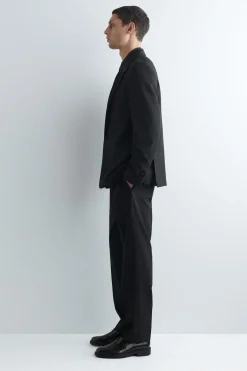 SATIN-COLLAR WOOL BLAZER