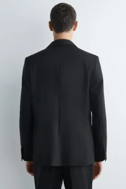 SATIN-COLLAR WOOL BLAZER
