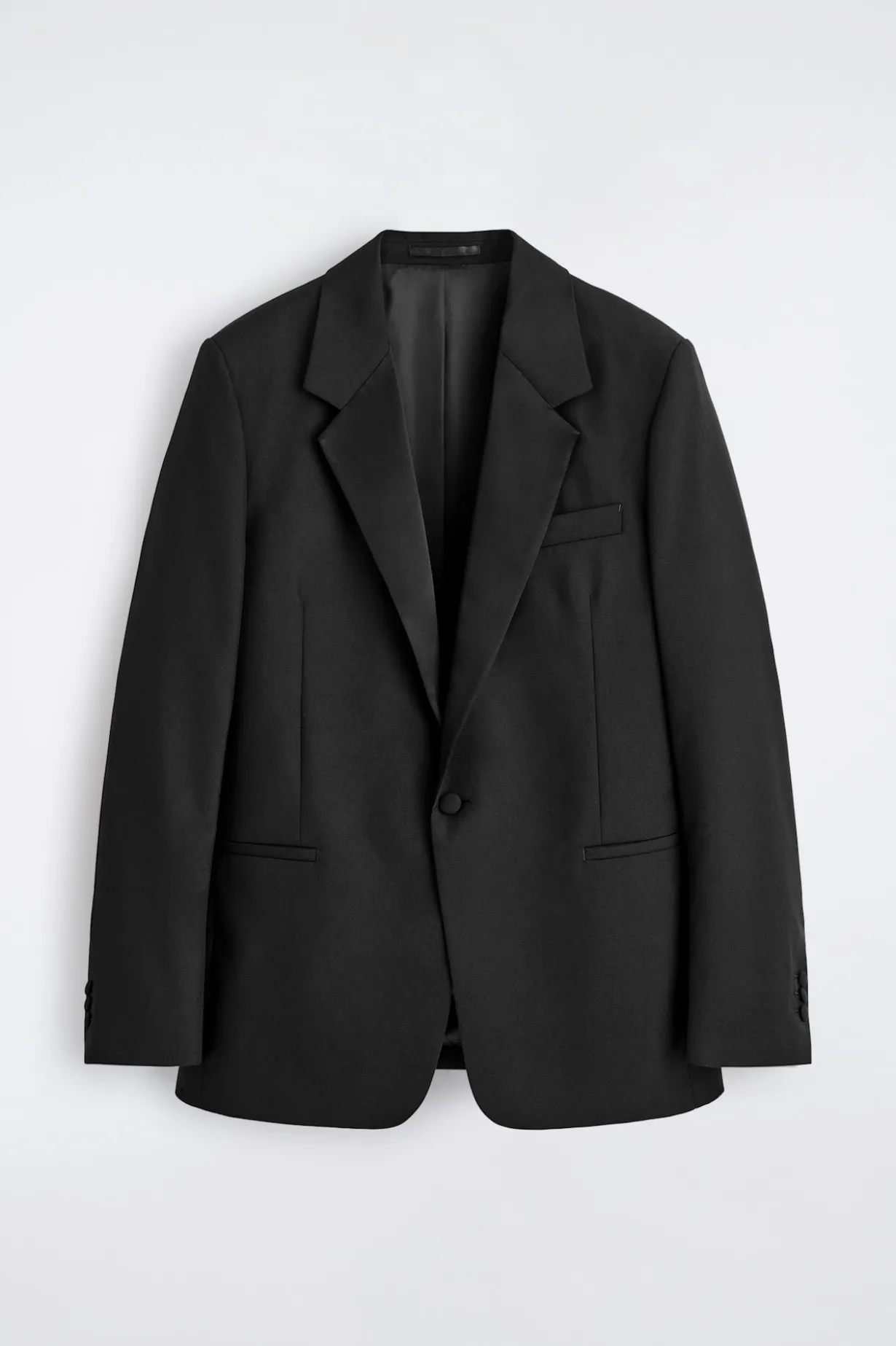 SATIN-COLLAR WOOL BLAZER