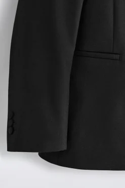 SATIN-COLLAR WOOL BLAZER