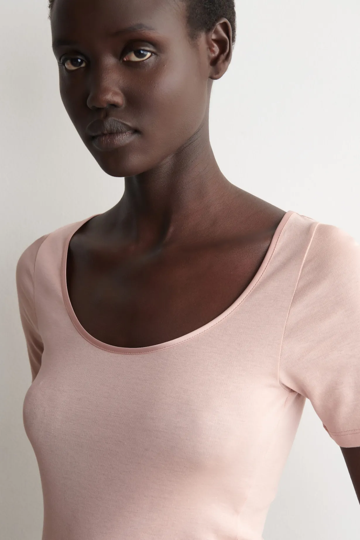 SATIN-TRIMMED COTTON-JERSEY T-SHIRT