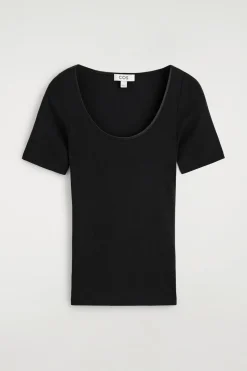 SATIN-TRIMMED COTTON-JERSEY T-SHIRT