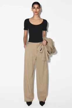 SATIN-TRIMMED COTTON-JERSEY T-SHIRT
