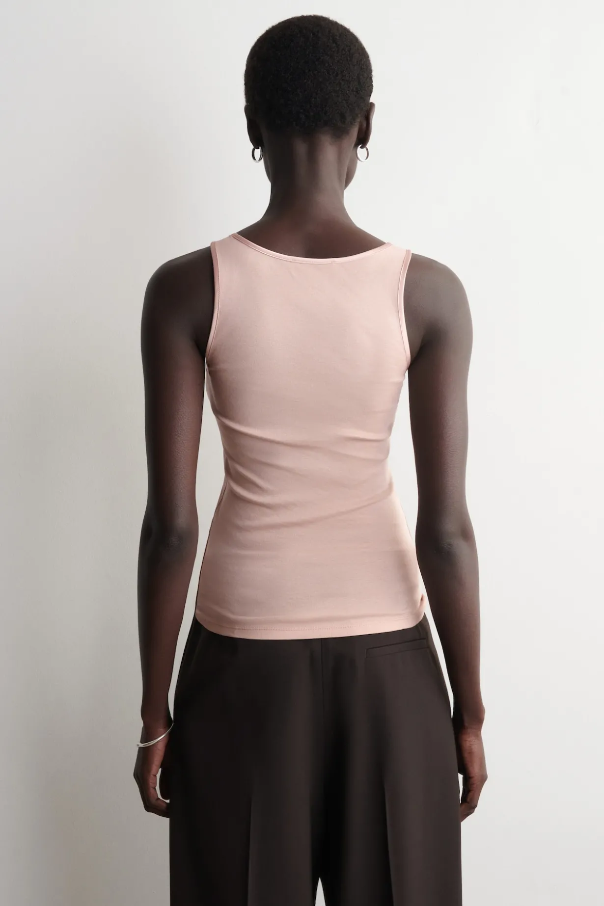 SATIN-TRIMMED COTTON-JERSEY TANK TOP