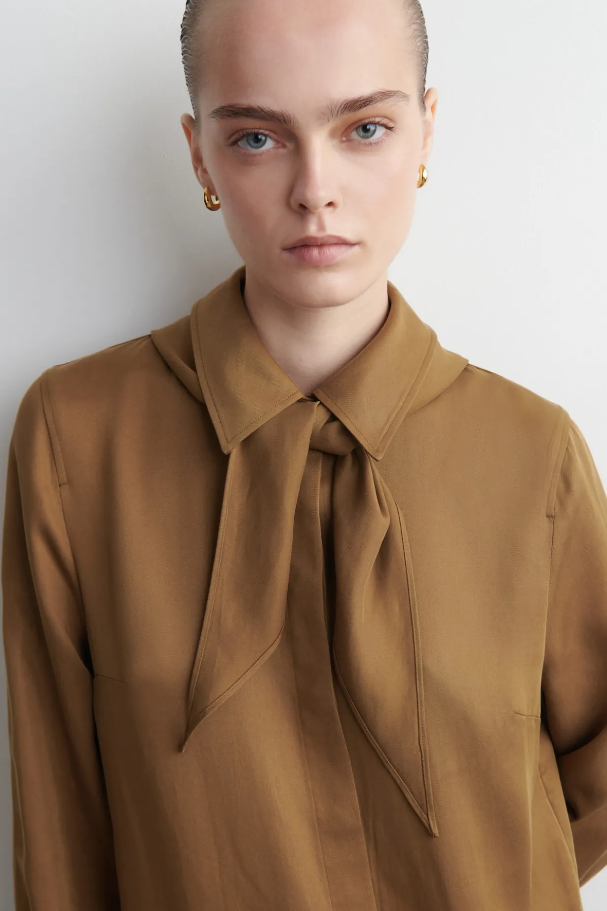 SCARF-DETAIL DROPPED-WAIST MINI DRESS