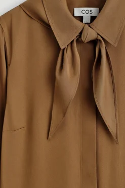 SCARF-DETAIL DROPPED-WAIST MINI DRESS