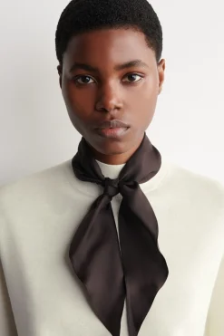 SCARF-DETAIL MERINO WOOL T-SHIRT