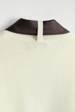 SCARF-DETAIL MERINO WOOL T-SHIRT