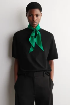SCARF-DETAIL MERINO WOOL T-SHIRT