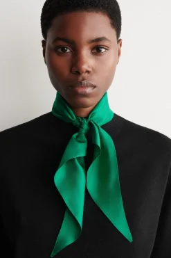 SCARF-DETAIL MERINO WOOL T-SHIRT