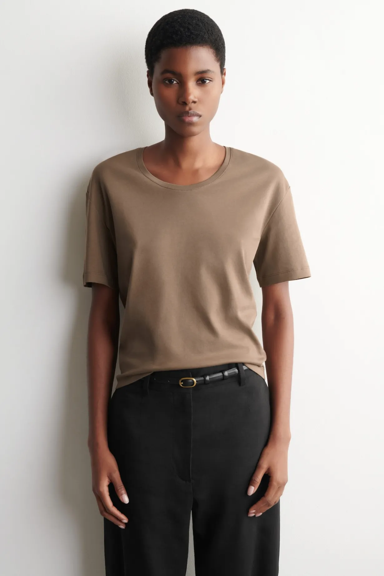SCOOP-NECK COTTON T-SHIRT