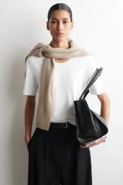 SCOOP-NECK COTTON T-SHIRT