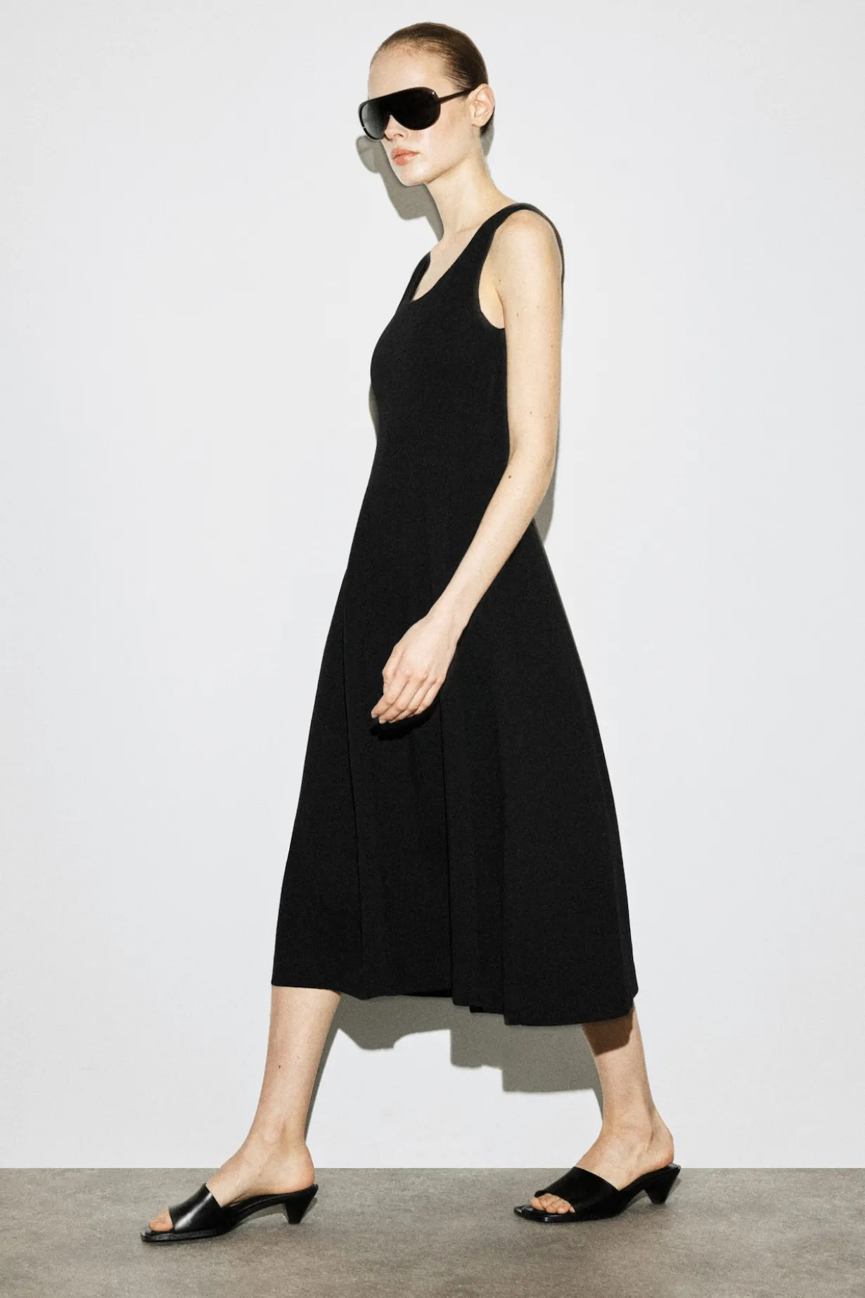 SCULPTED COTTON MIDI DRESS