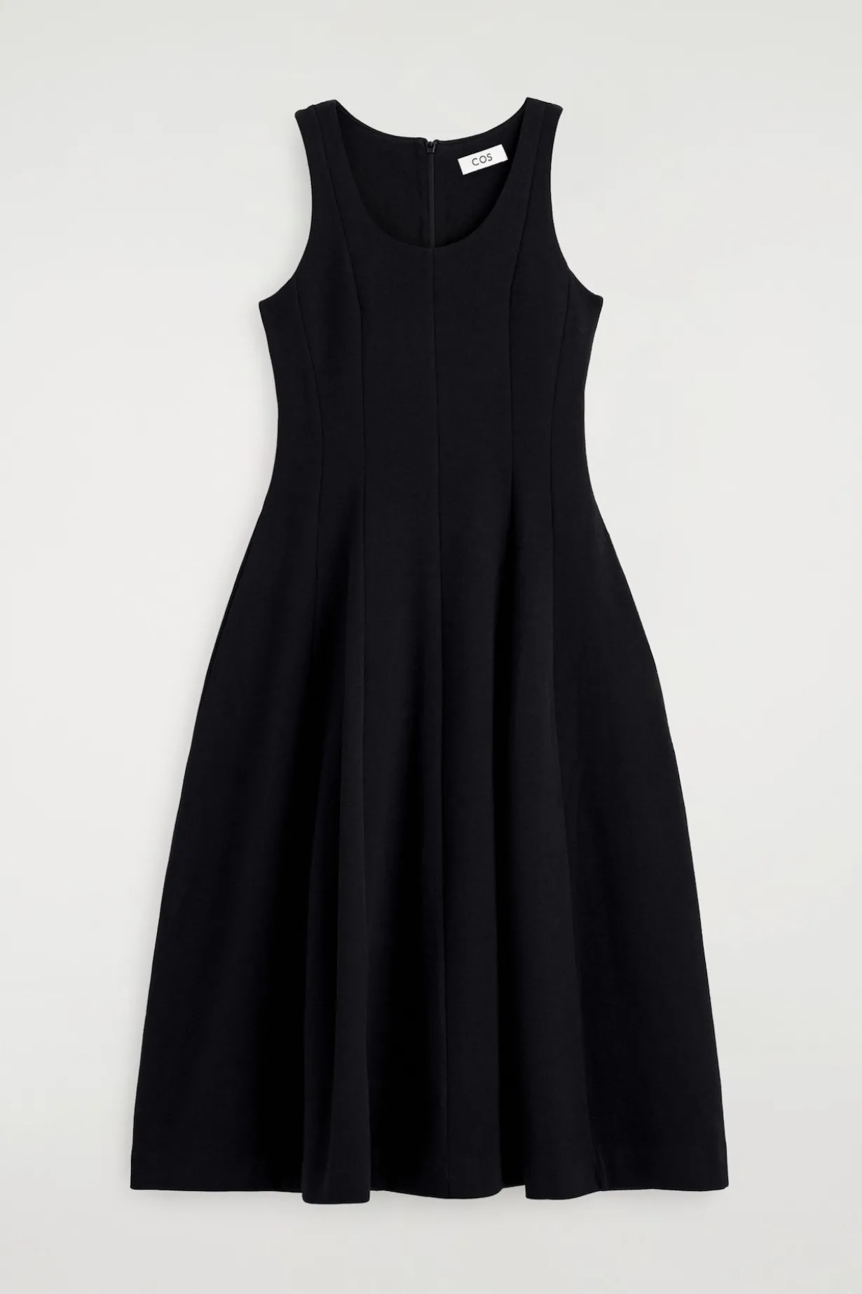 SCULPTED COTTON MIDI DRESS