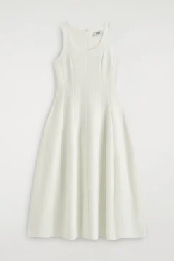 SCULPTED COTTON MIDI DRESS