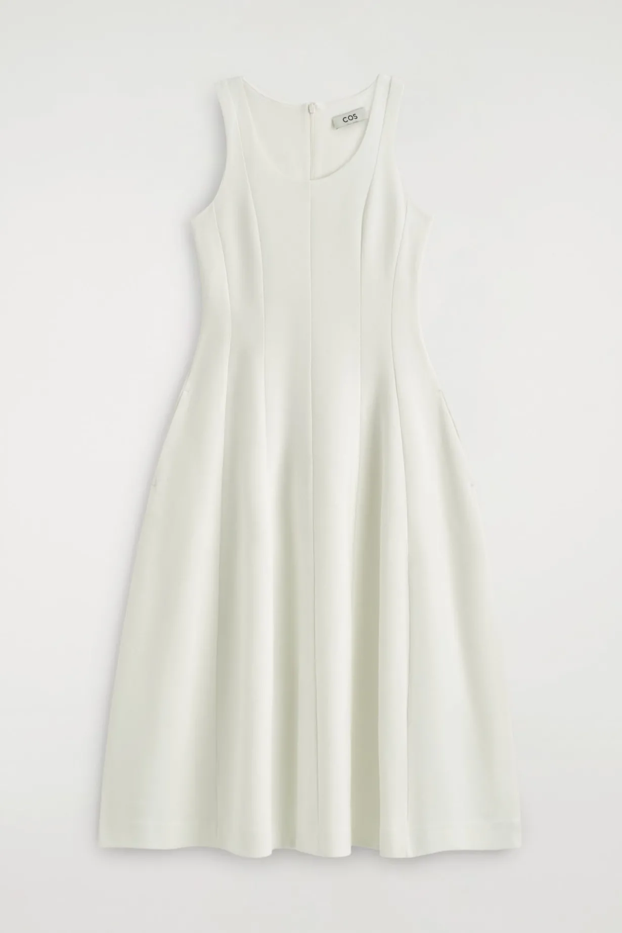 SCULPTED COTTON MIDI DRESS