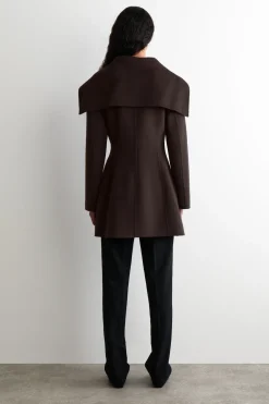 SCULPTED DOUBLE-FACED WOOL SHORT COAT