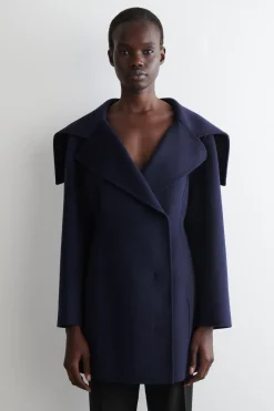 SCULPTED DOUBLE-FACED WOOL SHORT COAT