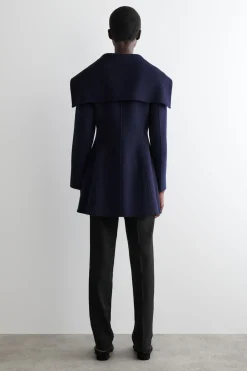 SCULPTED DOUBLE-FACED WOOL SHORT COAT