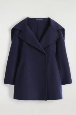 SCULPTED DOUBLE-FACED WOOL SHORT COAT