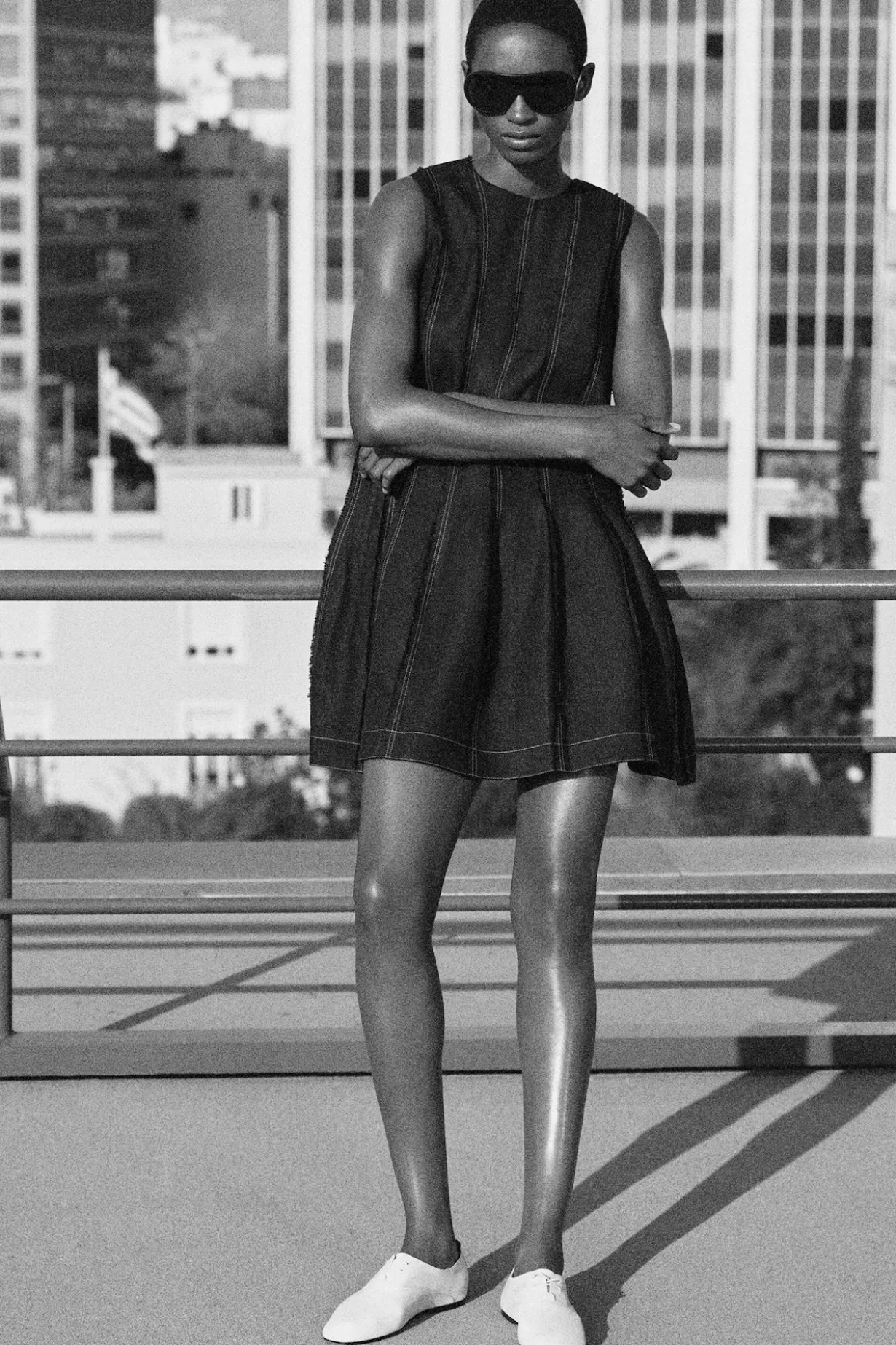 SCULPTED PLEATED MINI DRESS