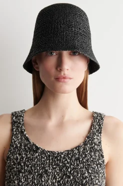 SCULPTED STRAW BUCKET HAT