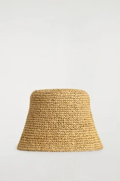 SCULPTED STRAW BUCKET HAT
