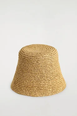 SCULPTED STRAW BUCKET HAT
