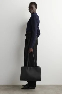 SCULPTED-SHOULDER MERINO WOOL SWEATER