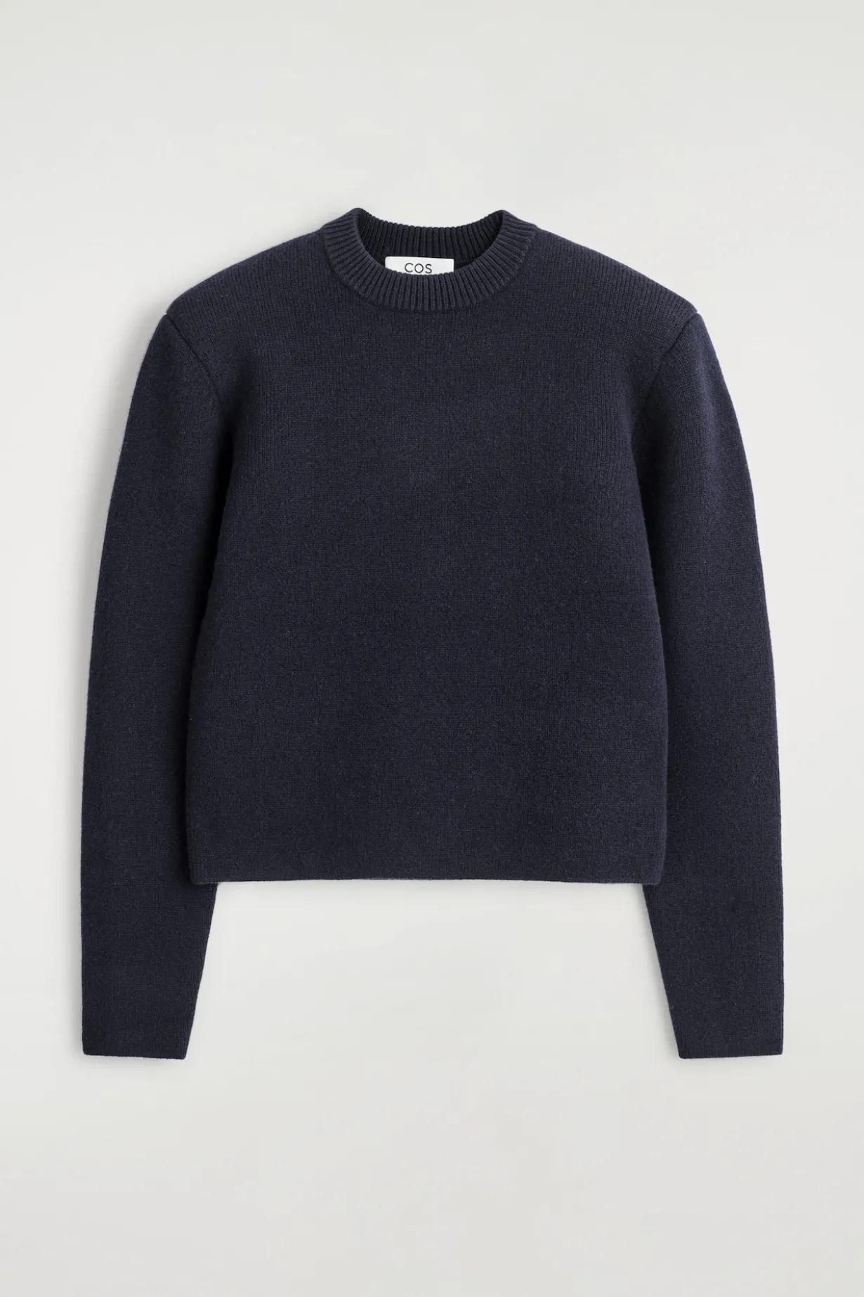 SCULPTED-SHOULDER MERINO WOOL SWEATER