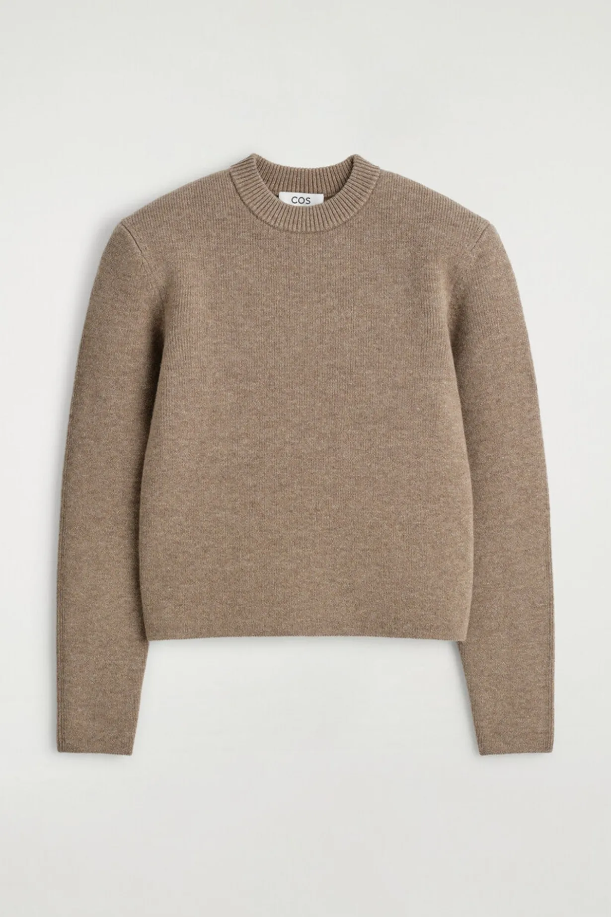 SCULPTED-SHOULDER MERINO WOOL SWEATER