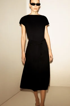 SCULPTURAL JERSEY MIDI DRESS