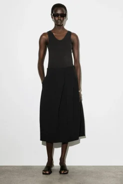 SCULPTURAL JERSEY MIDI SKIRT