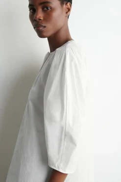 SCULPTURAL PIMA COTTON-POPLIN BLOUSE