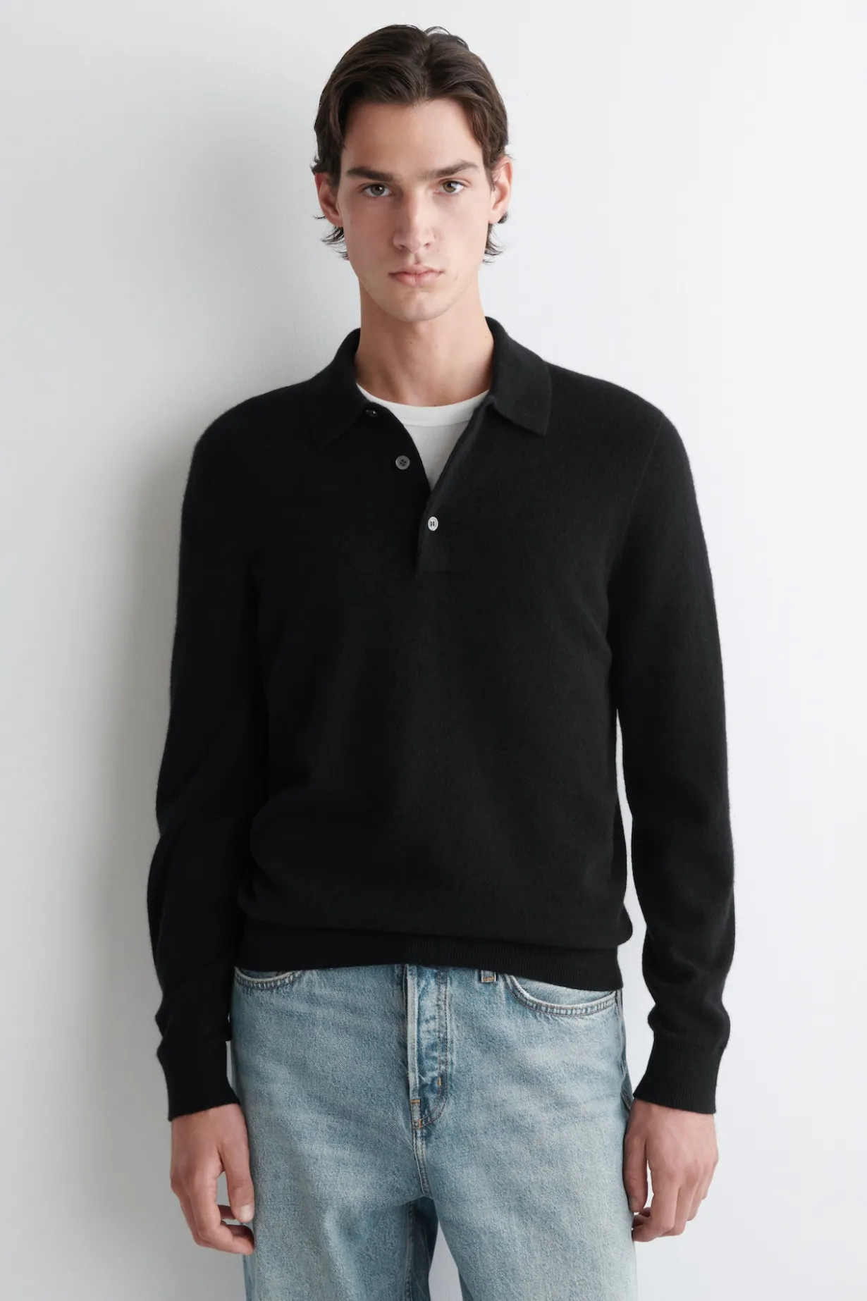 SEAMLESS CASHMERE POLO SHIRT