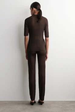 SEAMLESS SHEER KNITTED SILK PANTS