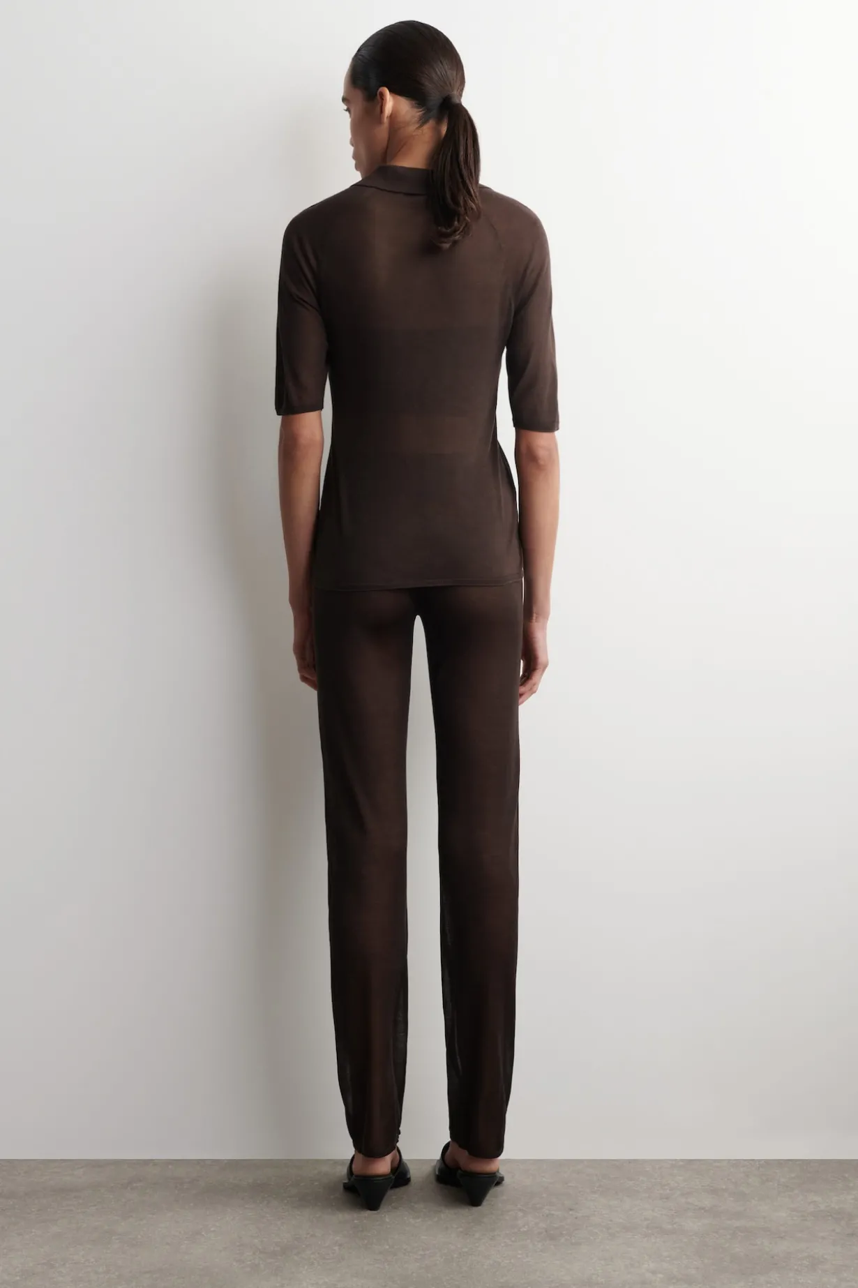SEAMLESS SHEER KNITTED SILK PANTS