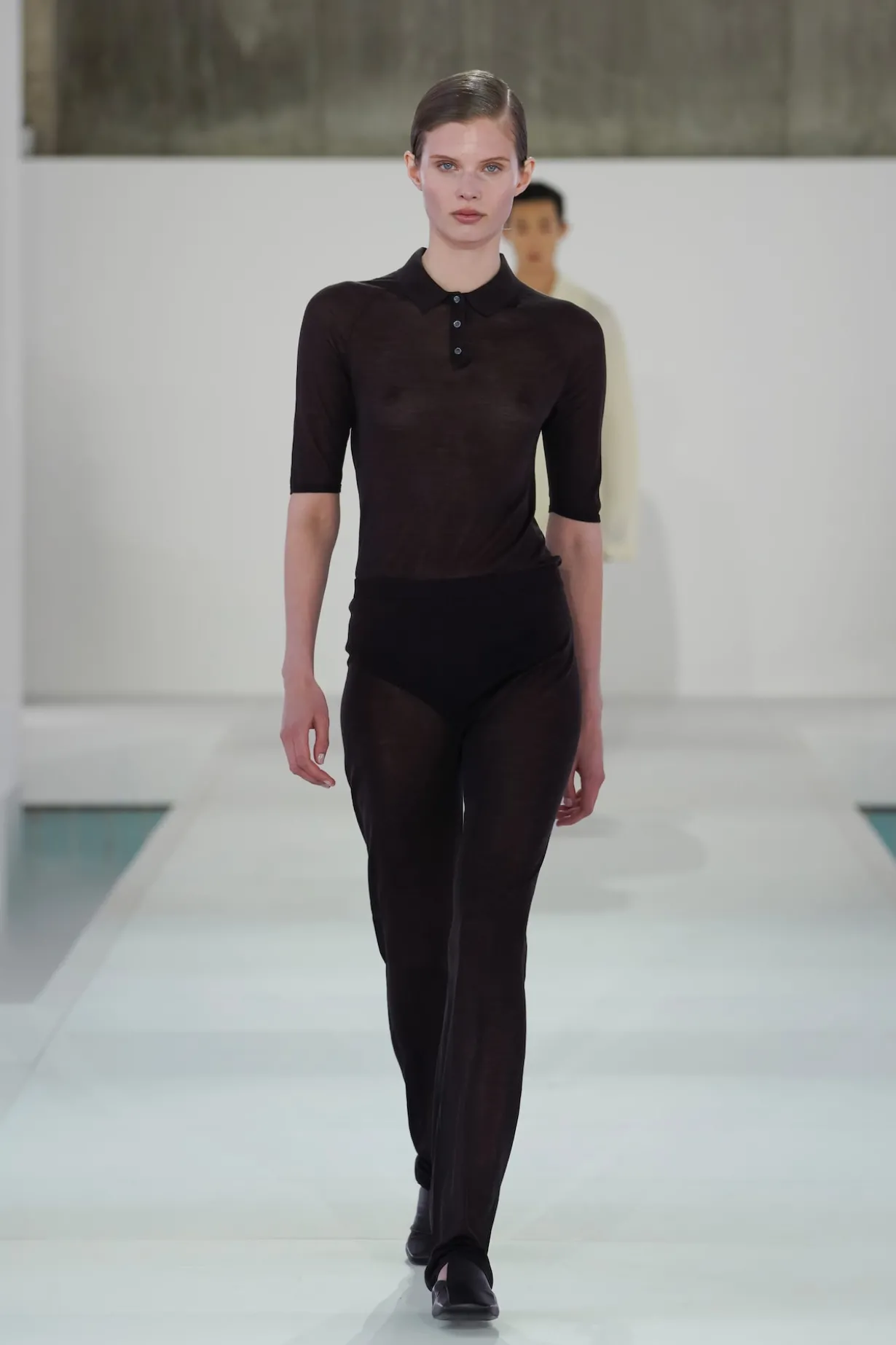 SEAMLESS SHEER KNITTED SILK PANTS