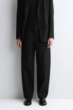 SEERSUCKER RELAXED-FIT STRAIGHT-LEG PANTS