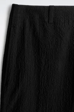 SEERSUCKER RELAXED-FIT STRAIGHT-LEG PANTS