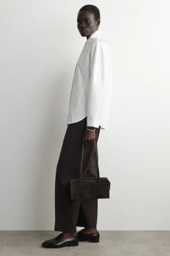 SHAWL-COLLAR COTTON BLOUSE