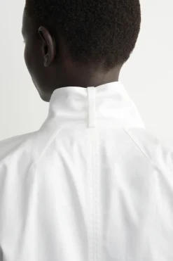 SHAWL-COLLAR COTTON BLOUSE