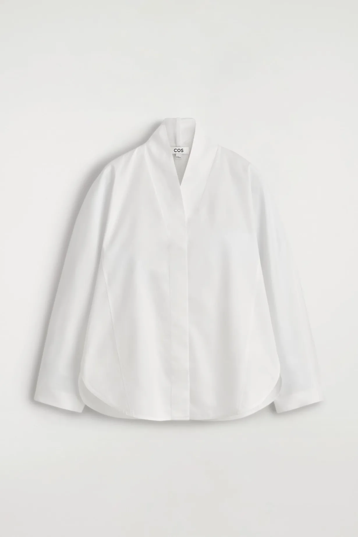 SHAWL-COLLAR COTTON BLOUSE