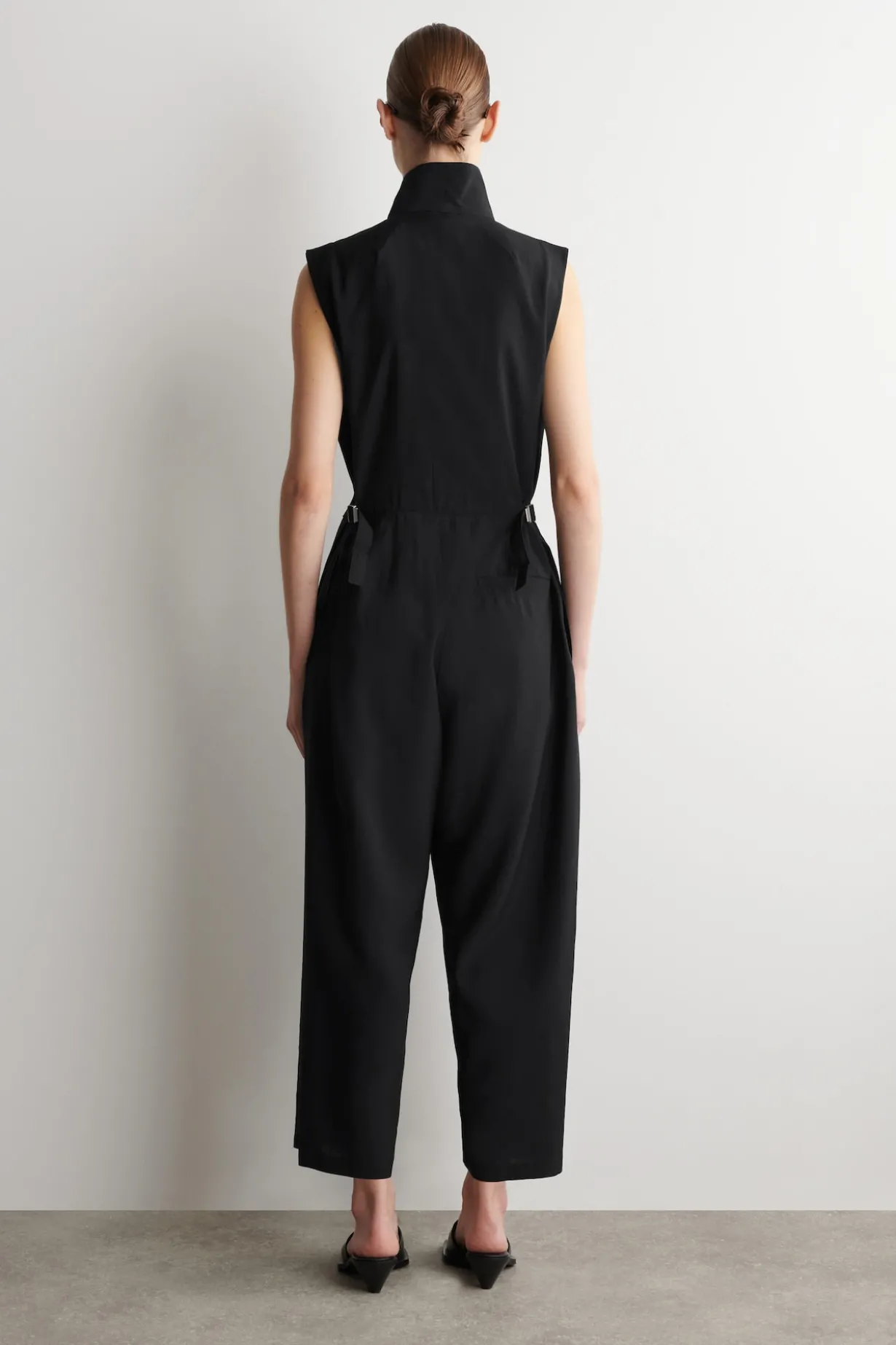 SHAWL-COLLAR UTILITY ROMPER
