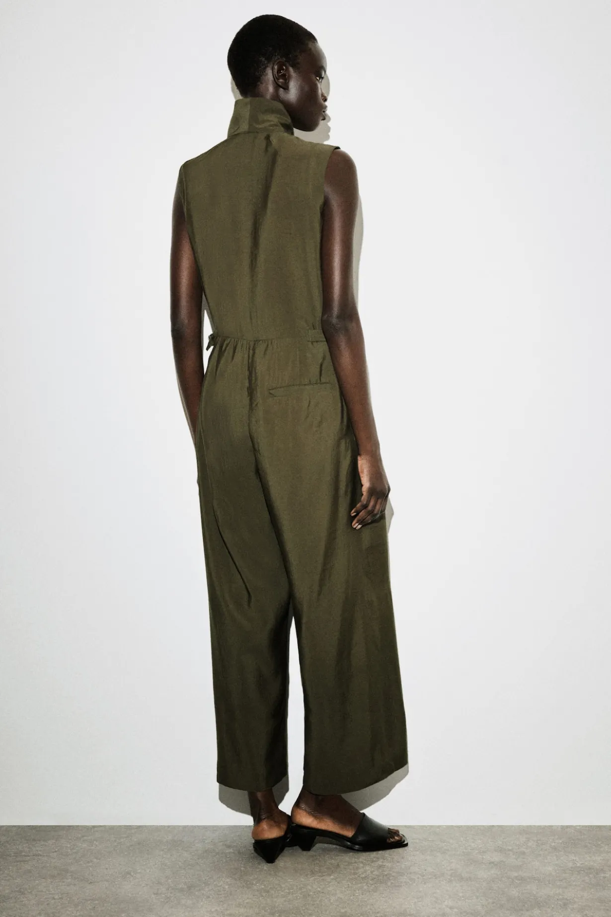 SHAWL-COLLAR UTILITY ROMPER