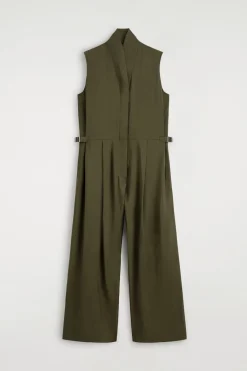 SHAWL-COLLAR UTILITY ROMPER