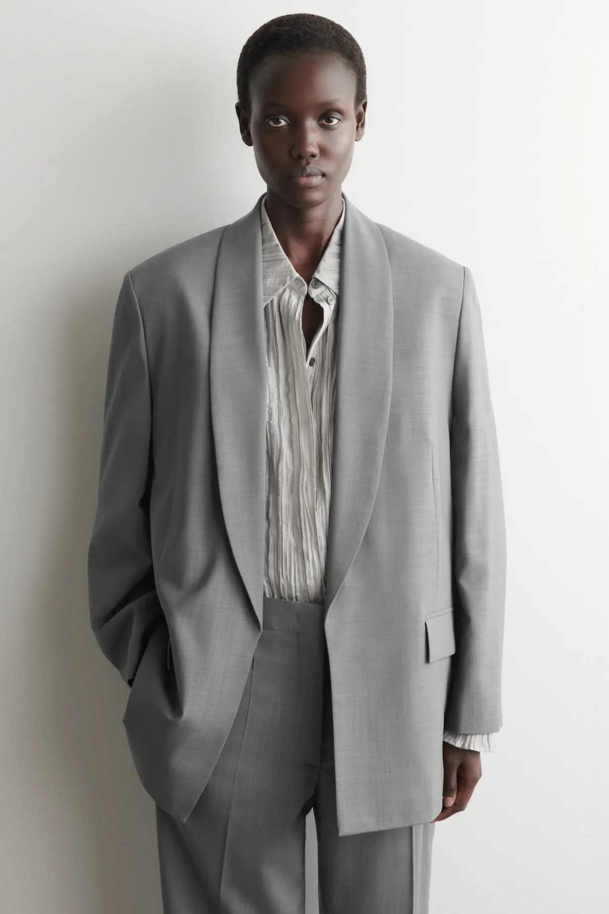SHAWL-COLLAR WOOL BLAZER